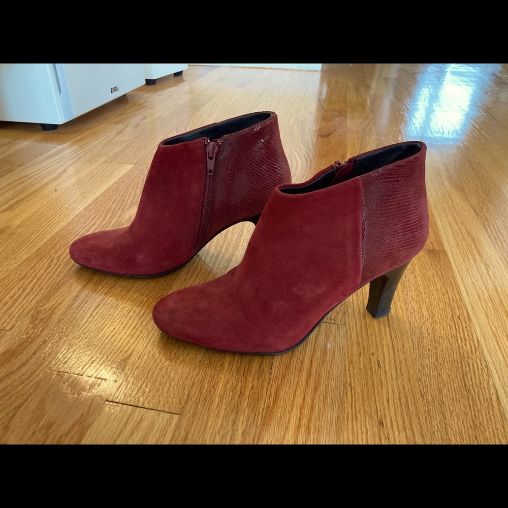 Like New Carel Heeled Boots (Leather and Suede)